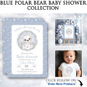 Schattige Polar Beer Baby Boy Blauw Rond Kussen