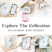Winter Polar Beer Boy Baby shower Etiket