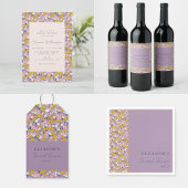  Paarse Gele Bloemen Vrijgezellenfeest Custom Bedankjes Labels