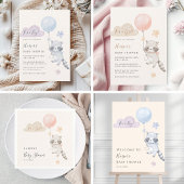 Cute Raccoon Flying Balloon Boy Baby Shower Servet