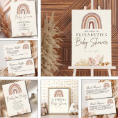Cute Rainbow Boho Baby Shower Etiket