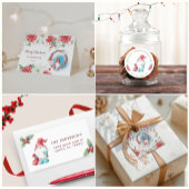 Kerst Gnome Vakantie Bloemen Monogram Kous Kleine Kerstsok