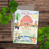Schuif- en boerderijdieren Baby shower Guest Book Notitieboek