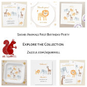Safari Animals Waterverf Pattern Papieren Bordje