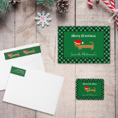 Leuke Dachshund Dog Donkergroen Mannen Tacky Xmas Stropdas