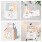 Schattige Een beetje konijn is op de weg Regenboog Bedankdoosjes