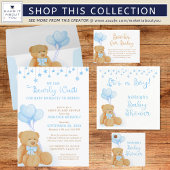 Cute Teddy Bear Blue Heart-ballonnen Etiket