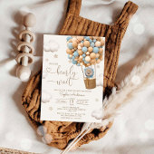 Schattigee teddybeer met blauwe ballonnen luierloo informatiekaartje