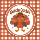 Schattigee Thanksgiving Turkije Cartoon - "Gobble  Mok