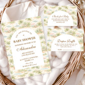 Cute Tropical Nursery Animals Baby Shower Kaart