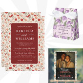 Traditioneel Trouwkaartje met Vintage Tulp Plaatskaartje