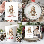 Schattigee Waterverf Beer Vakantie Uitnodiging