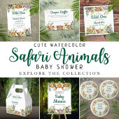 Schattigee Waterverf Safari Dieren Luier Raffle Informatiekaartje
