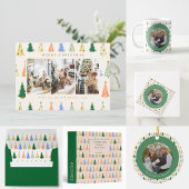 Schattigee kerstboom rood groen retouradres ronde sticker