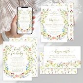 Schattigee kleine wilde bloem baby shower luier lo informatiekaartje