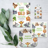 Safari Oerwoud Dier Theme Kind 2e Verjaardag Papieren Bordje