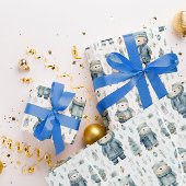 Schattige winterteddybeerpatroon cadeaupapier