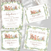 Cute bos bosbaba jongensfeest uitnodiging