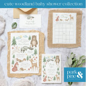 Schattige Woodland Baby shower Advies Kaart