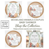 Baby shower van Woodland Animals Couple Papieren Bordje