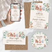 Schattigee bosdieren baby shower dank u stickers