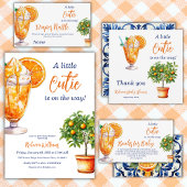 Cutie Sinaasappel Citrus Zomer Baby shower Luier Informatiekaartje