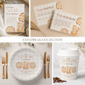 Cutie Pie Gingham Teddy Bear Herfst Baby shower Bedankkaart