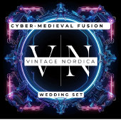 Cyber-middeleeuwse Fusion Wedding RSVP Kaart REAL