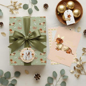 Dachshund Dog Christmas Checkerboard Sweater Bow Cadeaupapier