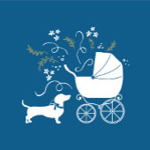 Dachshund Wiener Dog Baby shower Blue Boy Bedankdoosjes