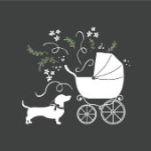 Dachshund Weiner Dog Baby shower Geslacht Neutraal Ronde Sticker