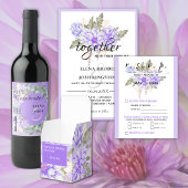 Dahlias - Amethyst Wine Label Table Numbers Wijn Etiket
