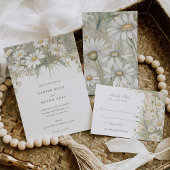 Klassieke Daisies Elegant Pastelhuwelijk Kaart