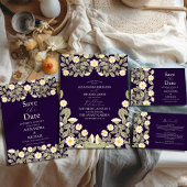 Daisy Art Nouveau bruiloft RSVP Kaartje