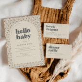 Retro Boho Daisy Baby shower Diaper Raffle Game Informatiekaartje