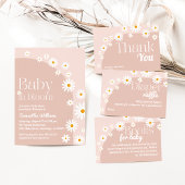 Daisy Baby in bloom Boho Girl Baby shower Bedankkaart