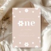 Boho Daisy vierde verjaardag uitnodiging