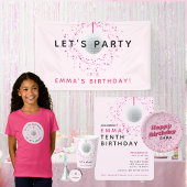 Dance Disco Ball Party Custom Roze Zwart Party Spandoek