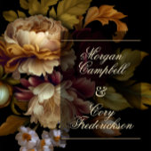 Oude Wereld Bloemen Bruiloft Dank u Vierkante Sticker