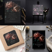 Dark Moody Romantische Rozen Trouwmaaltijd Keuze RSVP Kaartje