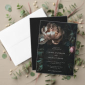 Donker Romantische Zwarte Pioen Bloemen Bruiloft F Save The Date (Personaliseer deze collectie van deze onafhankelijke maker. Test)