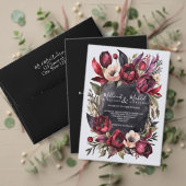 Donker Esthetisch Bloemen Save the Date - Rood & Z Kaart (Personaliseer deze collectie van deze onafhankelijke maker. Test)