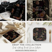 Donkere en Moody Gotische Zwarte Bloemen Dank U Kaart