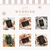 Donkere barokke bloemenbruiloft RSVP kaartje