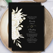 Elegant wit goud bloemenscript border Lijst RSVP
