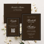 Classic Dark Brown Old Money Wedding Welcome Spandoek