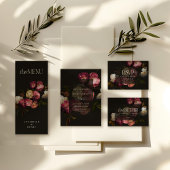 Modern Moody Floral Wedding Dark Romantic Sparkling Wijnetiket