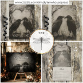 Donker Gotisch Zwart & Tan Raven Paar Bruiloft Save The Date