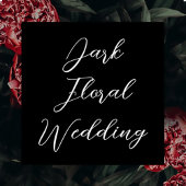 Kalligrafie bloemengotiek bruiloft uitnodiging