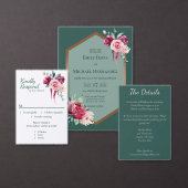 Donkergroen, Bourgogne en Blush Boho Bedankkaart (Personaliseer de collectie van deze zelfstandige maker.)